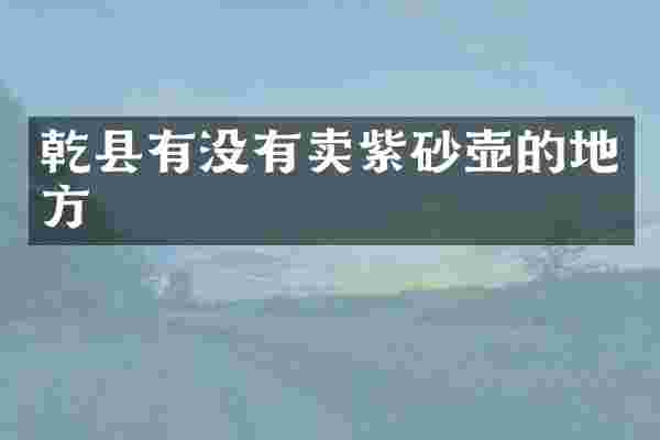 乾县有没有卖紫砂壶的地方
