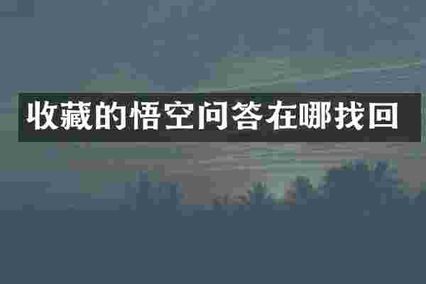 收藏的悟空问答在哪找回