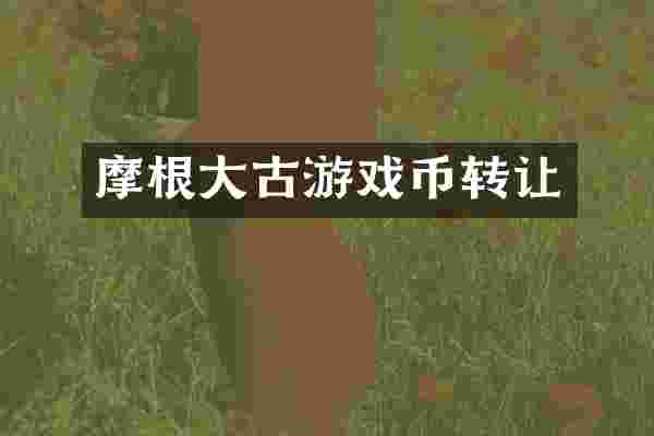 摩根大古游戏币转让