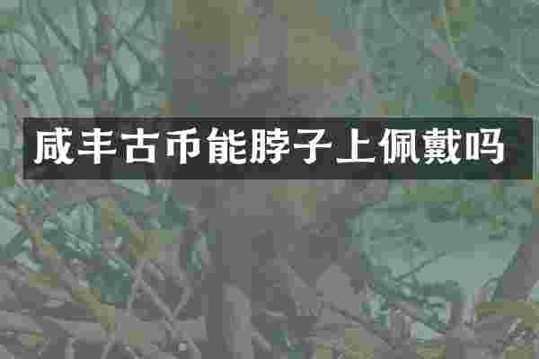 咸丰古币能脖子上佩戴吗