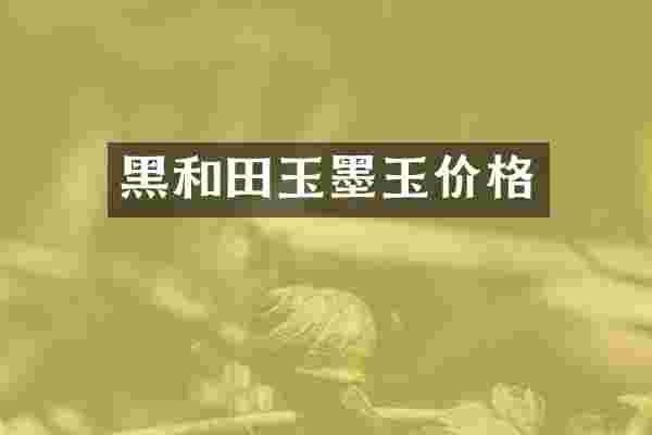 黑和田玉墨玉价格