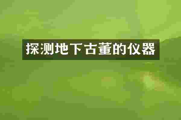 探测地下古董的仪器