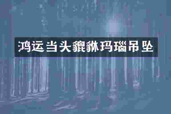 鸿运当头貔貅玛瑙吊坠
