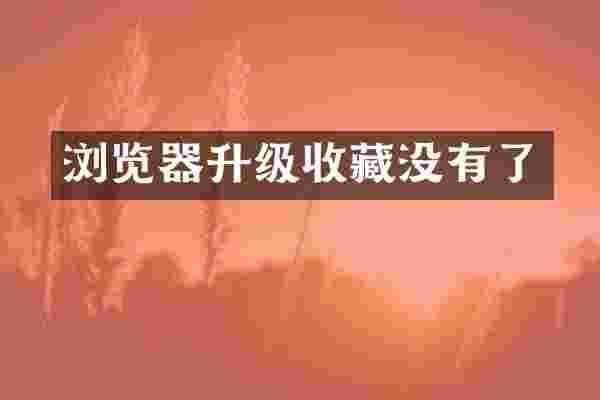 浏览器升级收藏没有了