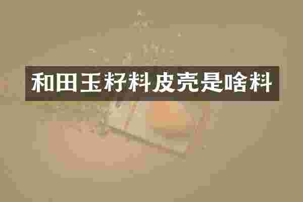 和田玉籽料皮壳是啥料