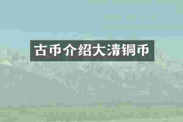 古币介绍大清铜币
