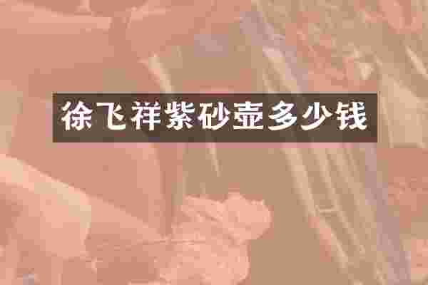 徐飞祥紫砂壶多少钱