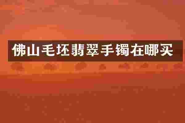 佛山毛坯翡翠手镯在哪买