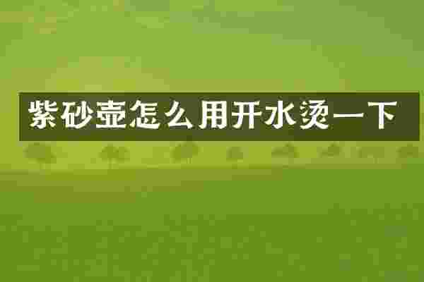 紫砂壶怎么用开水烫一下