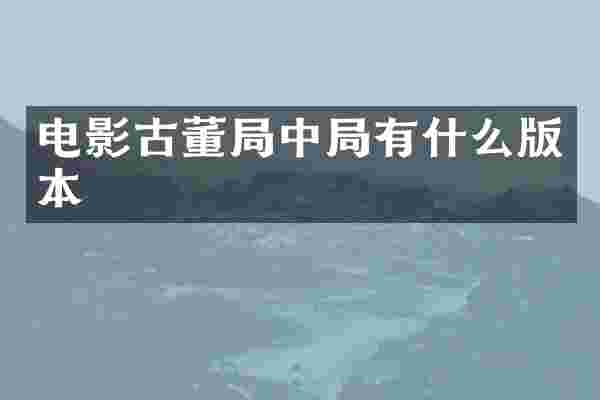 电影古董局中局有什么版本