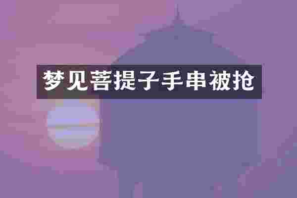 梦见菩提子手串被抢