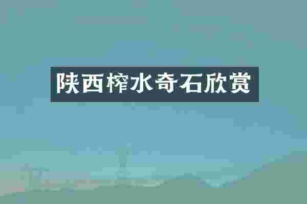 陕西榨水奇石欣赏