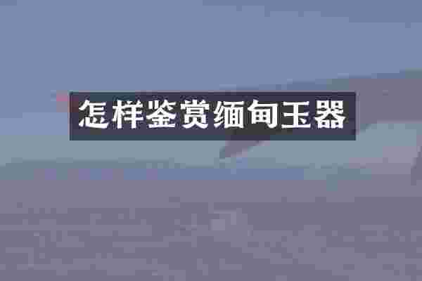 怎样鉴赏缅甸玉器