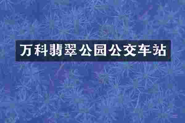 万科翡翠公园公交车站
