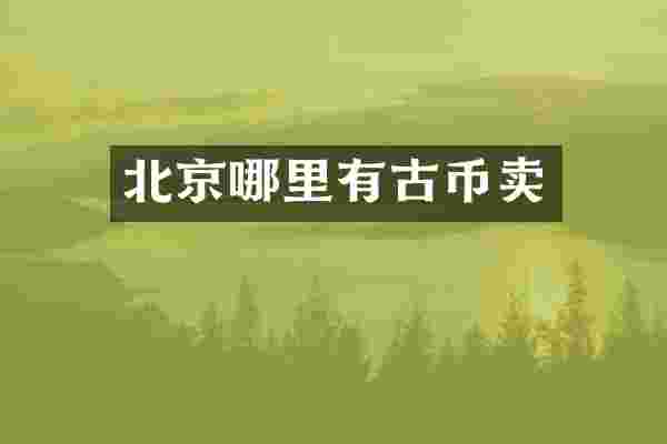 北京哪里有古币卖