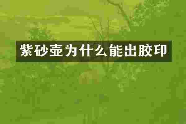 紫砂壶为什么能出胶印
