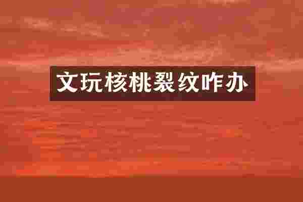 文玩核桃裂纹咋办