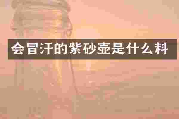 会冒汗的紫砂壶是什么料