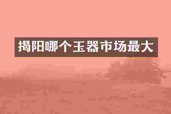 揭阳哪个玉器市场最大