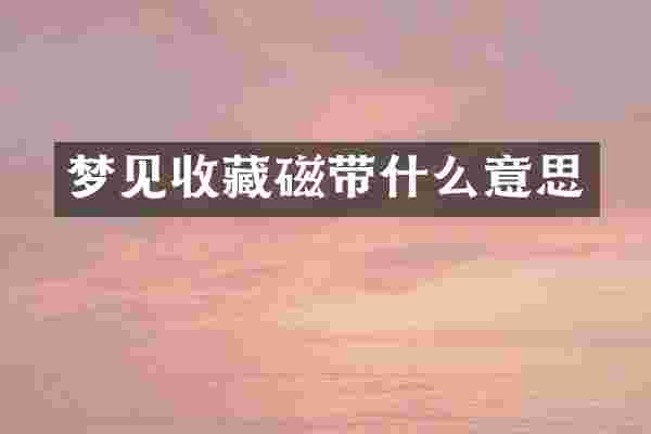 梦见收藏磁带什么意思