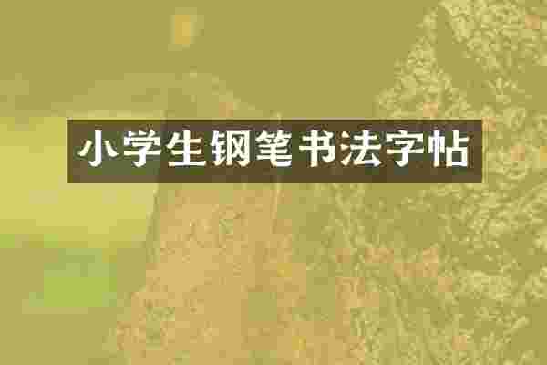 小学生钢笔书法字帖