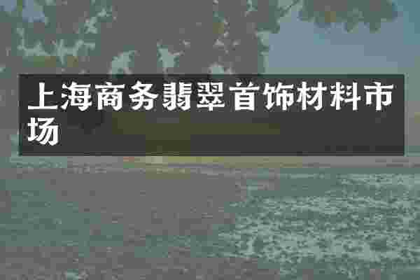 上海商务翡翠首饰材料市场