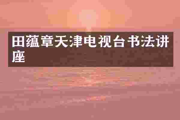 田蕴章天津电视台书法讲座