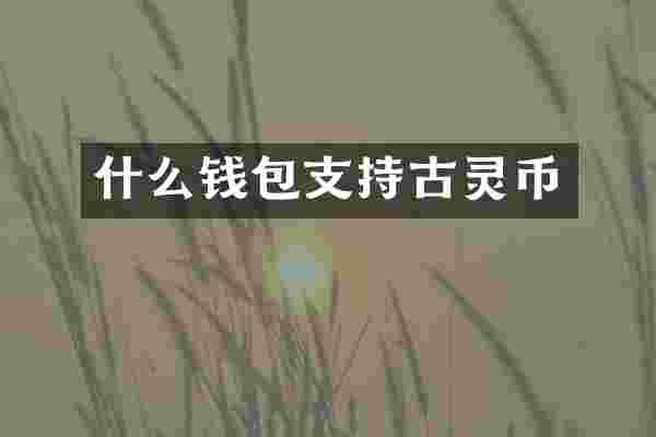 什么钱包支持古灵币