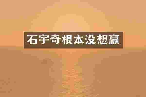 石宇奇根本没想赢