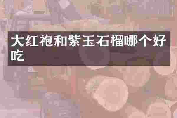 大红袍和紫玉石榴哪个好吃