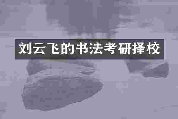 刘云飞的书法考研择校