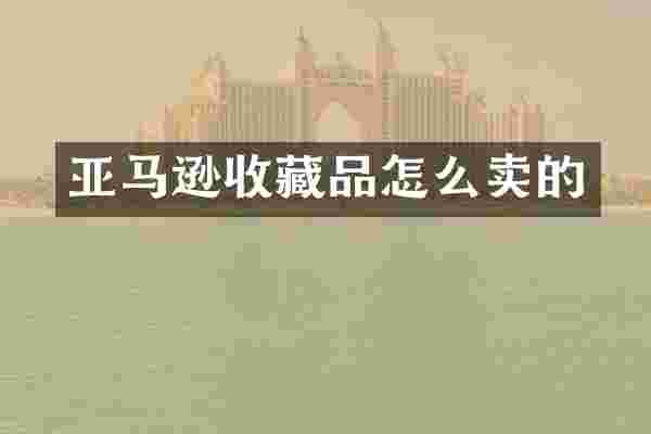 亚马逊收藏品怎么卖的