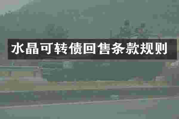 水晶可转债回售条款规则