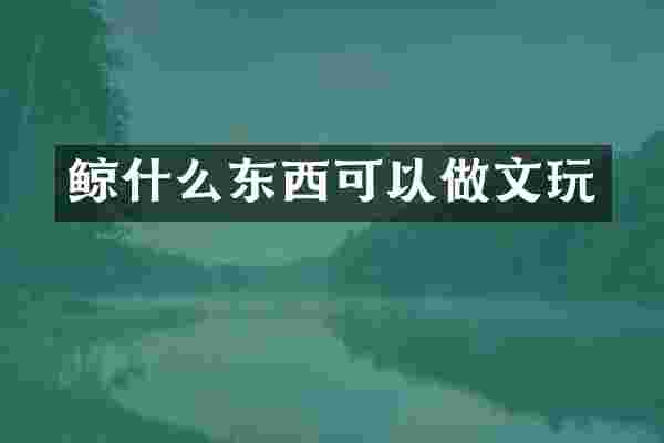 鲸什么东西可以做文玩