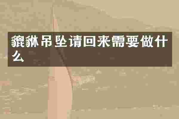 貔貅吊坠请回来需要做什么