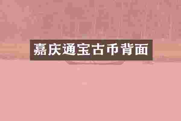 嘉庆通宝古币背面
