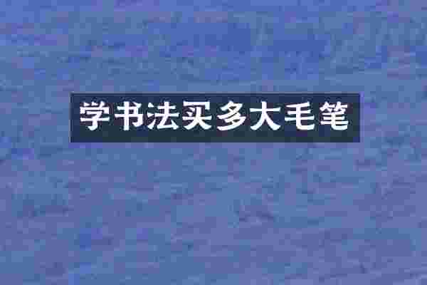 学书法买多大毛笔