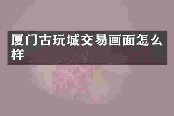 厦门古玩城交易画面怎么样