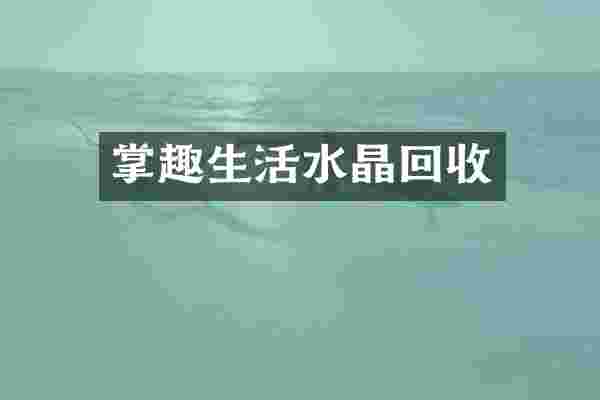 掌趣生活水晶回收