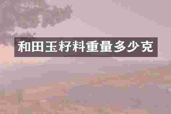 和田玉籽料重量多少克