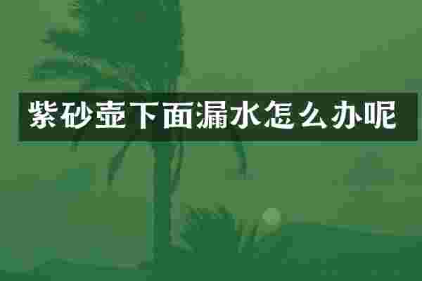 紫砂壶下面漏水怎么办呢