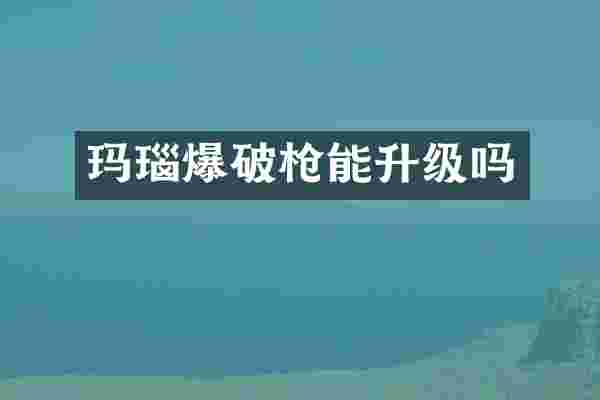 玛瑙爆破能升级吗