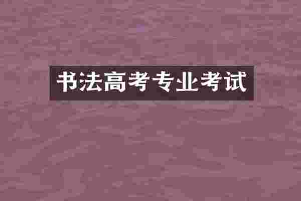 书法高考专业考试