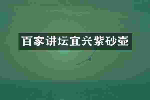 百家讲坛宜兴紫砂壶