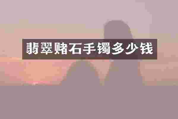 翡翠赌石手镯多少钱