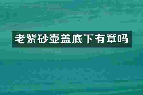 老紫砂壶盖底下有章吗