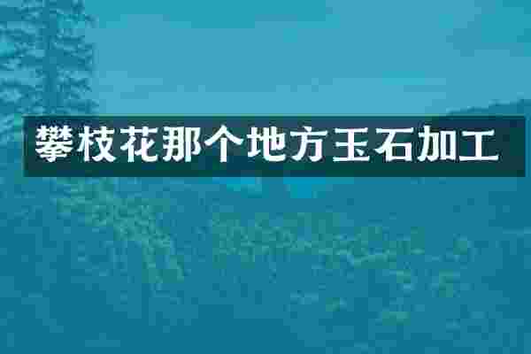 攀枝花那个地方玉石加工