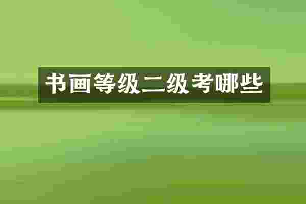 书画等级二级考哪些