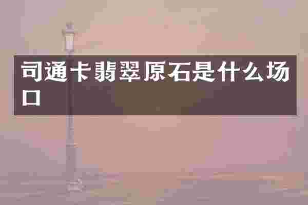 司通卡翡翠原石是什么场口