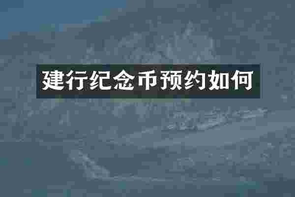 建行纪念币预约如何